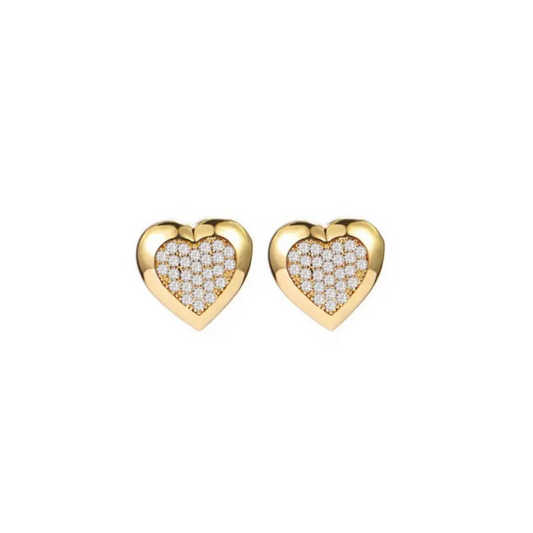 Amour Pavé Heart Stud Earrings