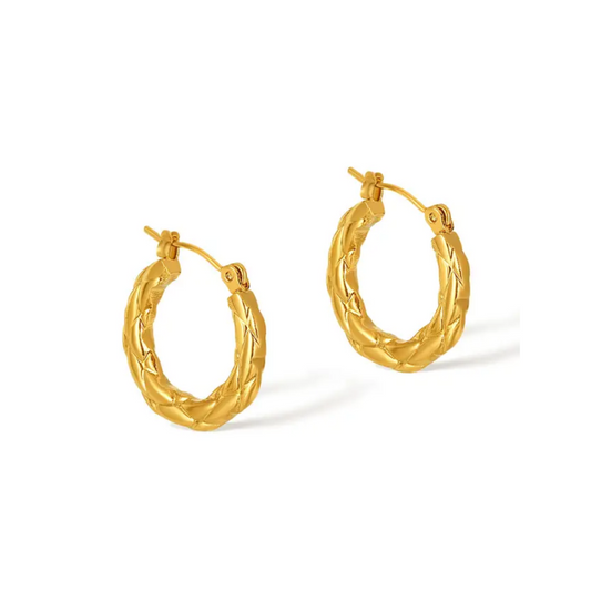 Luna Textured Hoop Earrings